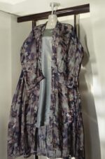 3 pc Suit - Grey Floral Gown