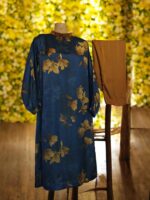 2-Piece Suit - Blue Floral Silk